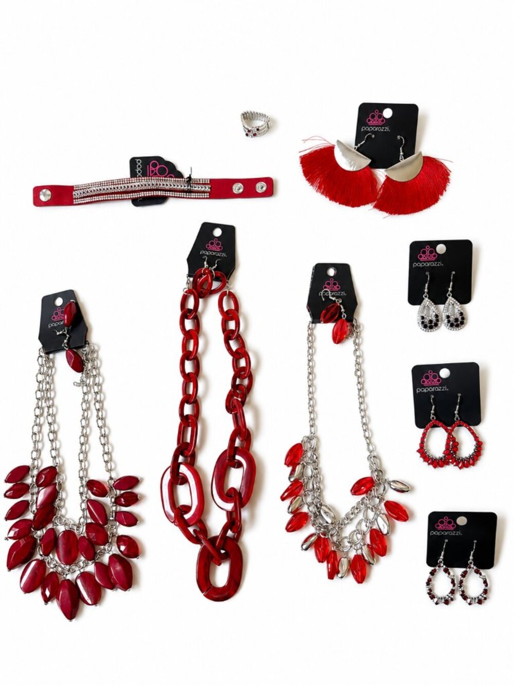 Paparazzi Red Jewelry Lot – 10 Pieces
